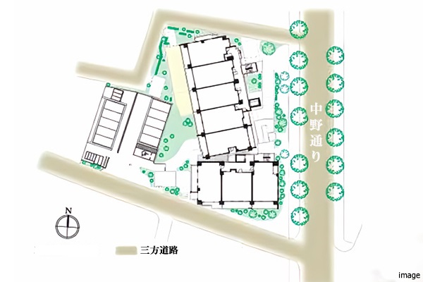 三方通路概念図｜ザ・パークハウス中野弥生町テラス